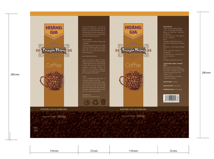 HOÀNG GIA ĐẠT - Thiết kế bao bì sản phẩm cà phê Hoàng Gia