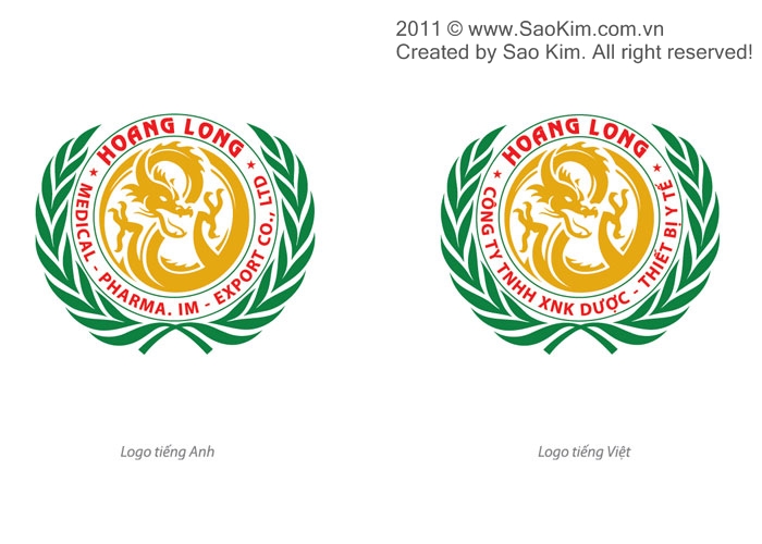 Hoàng Long Pharma - Thiết kế logo cho Công ty Dược Hoàng Long