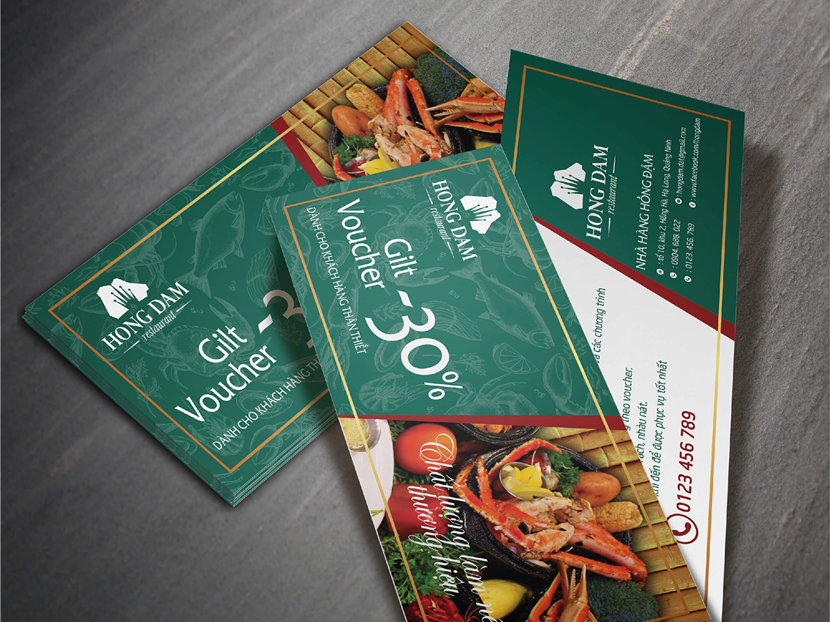 HỒNG ĐẬM - Thiết kế logo và nhận diện nhà hàng hải sản Hồng Đậm