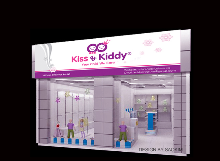 Kiss & Kiddy - Thiết kế logo nhận diện thương hiệu chuỗi cửa hàng trẻ em Kid & Kiddy