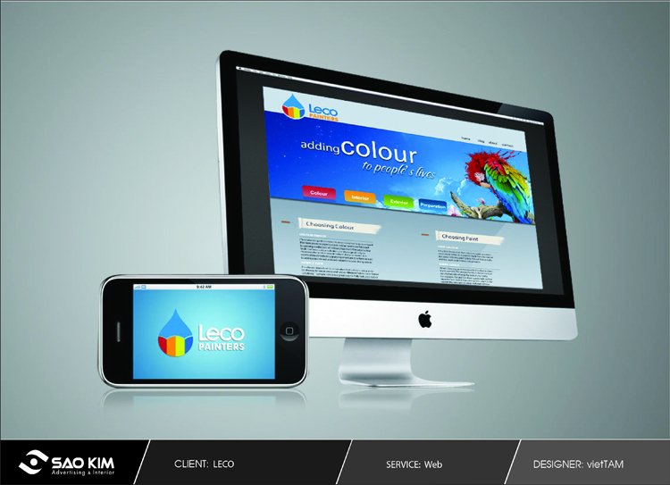 LECO PAINTER - Thiết kế logo - website - nhận diện thương hiệu cho công ty sơn Leco Painters