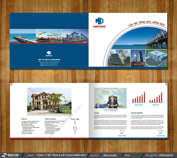 BÊ TÔNG MINH ĐỨC - Thiết kế brochure giới thiệu Công ty bê tông xây dựng Minh Đức