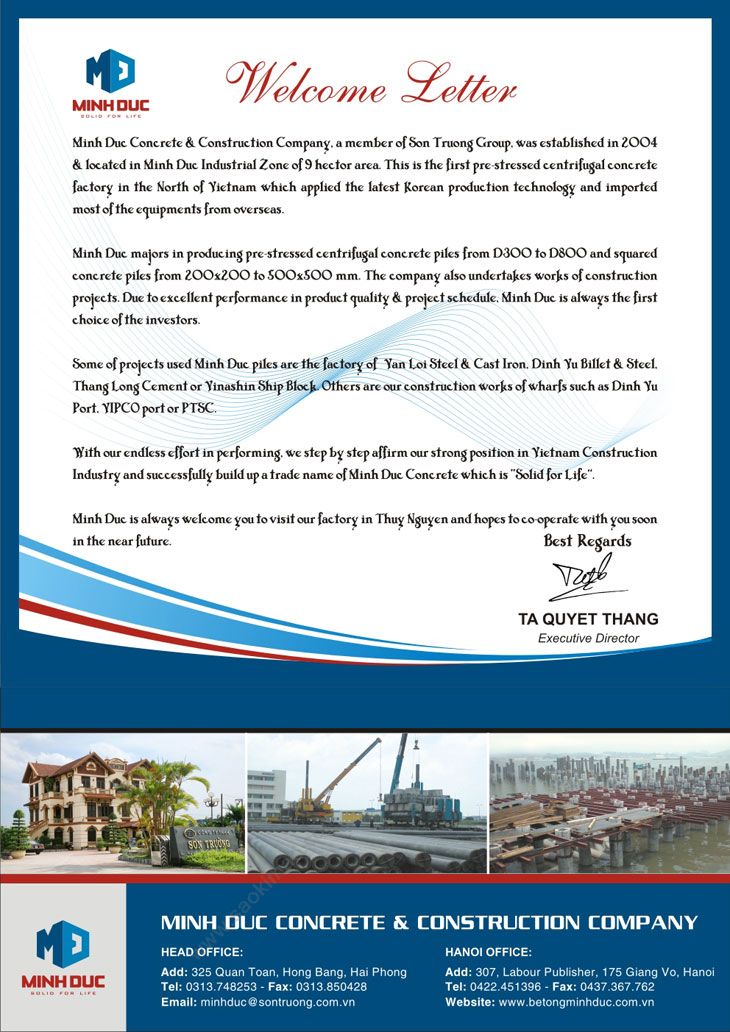 BÊ TÔNG MINH ĐỨC - Thiết kế brochure giới thiệu Công ty bê tông xây dựng Minh Đức