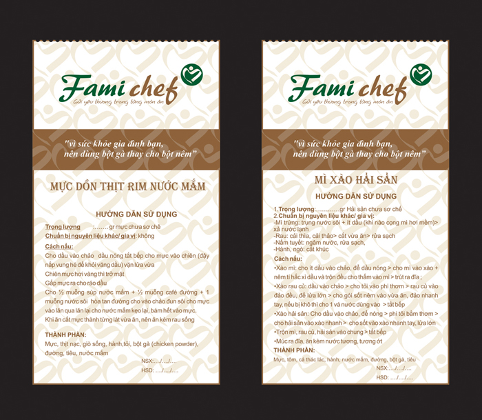 FAMICHEF - Dự án sáng tạo thương hiệu thực phẩm sơ chế Famichef