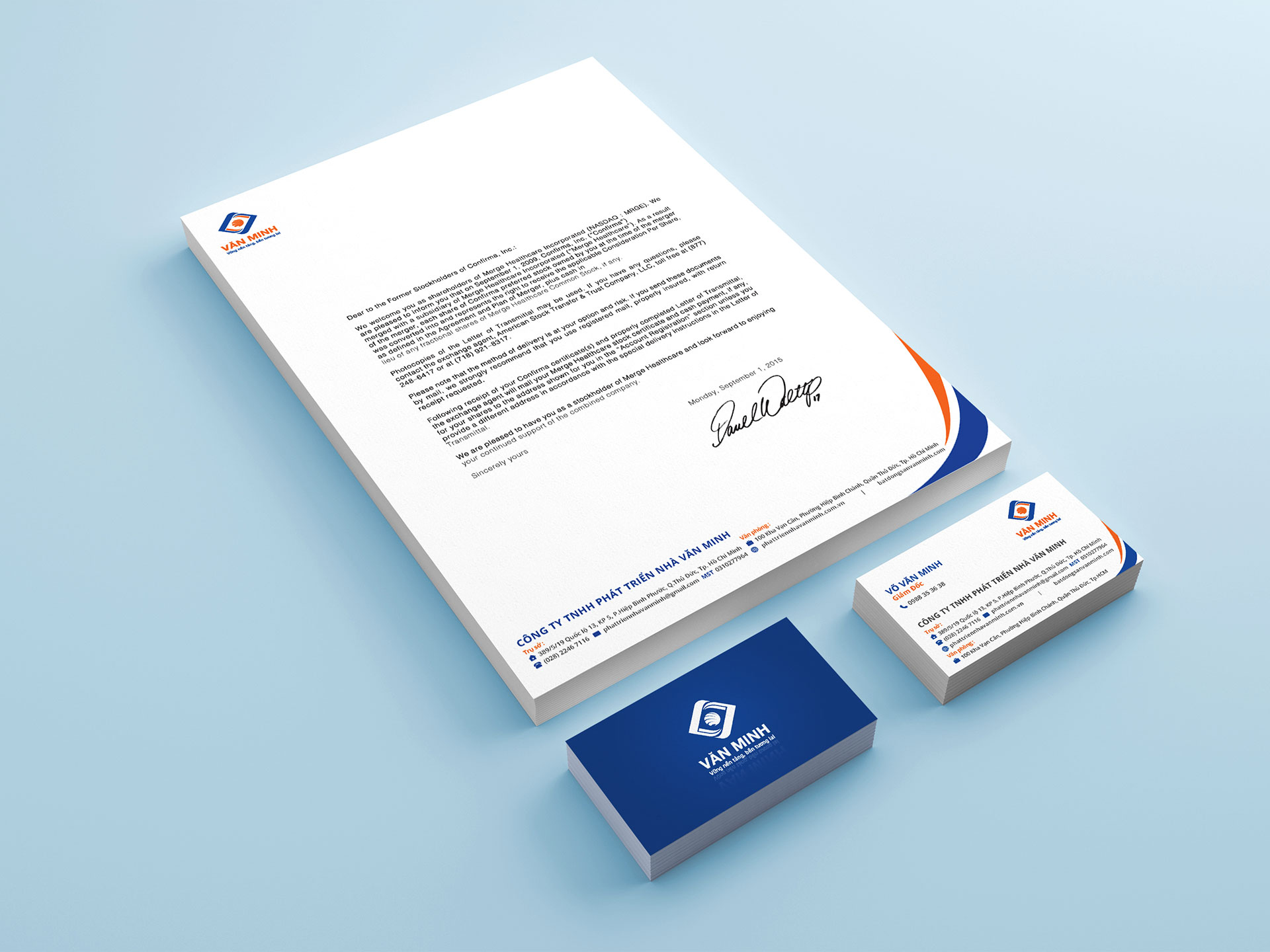 VĂN MINH - Thiết kế logo và Bộ nhận diện thương hiệu và BrochureBrochure cho Cơ khí Văn Minh