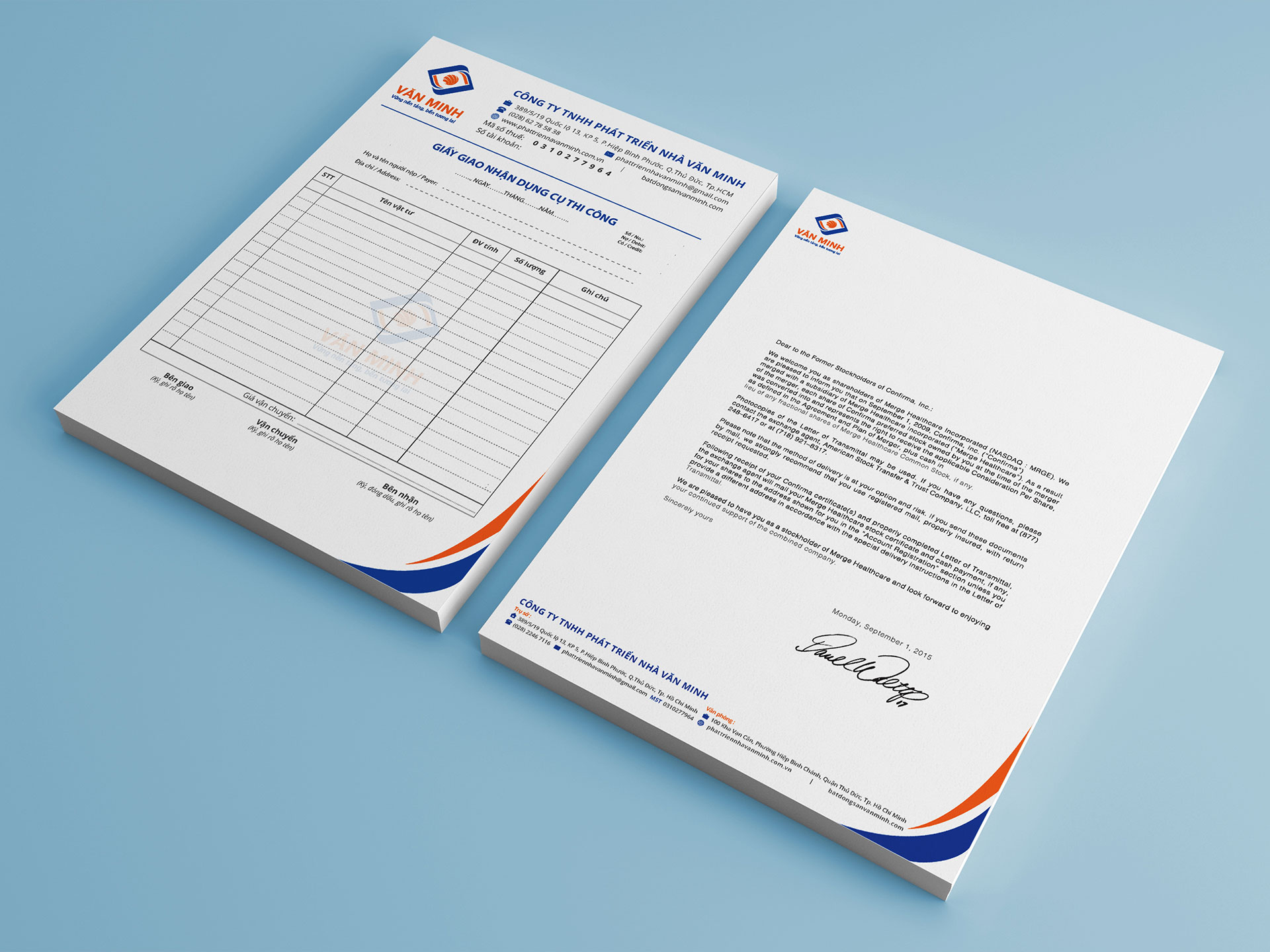 VĂN MINH - Thiết kế logo và Bộ nhận diện thương hiệu và BrochureBrochure cho Cơ khí Văn Minh