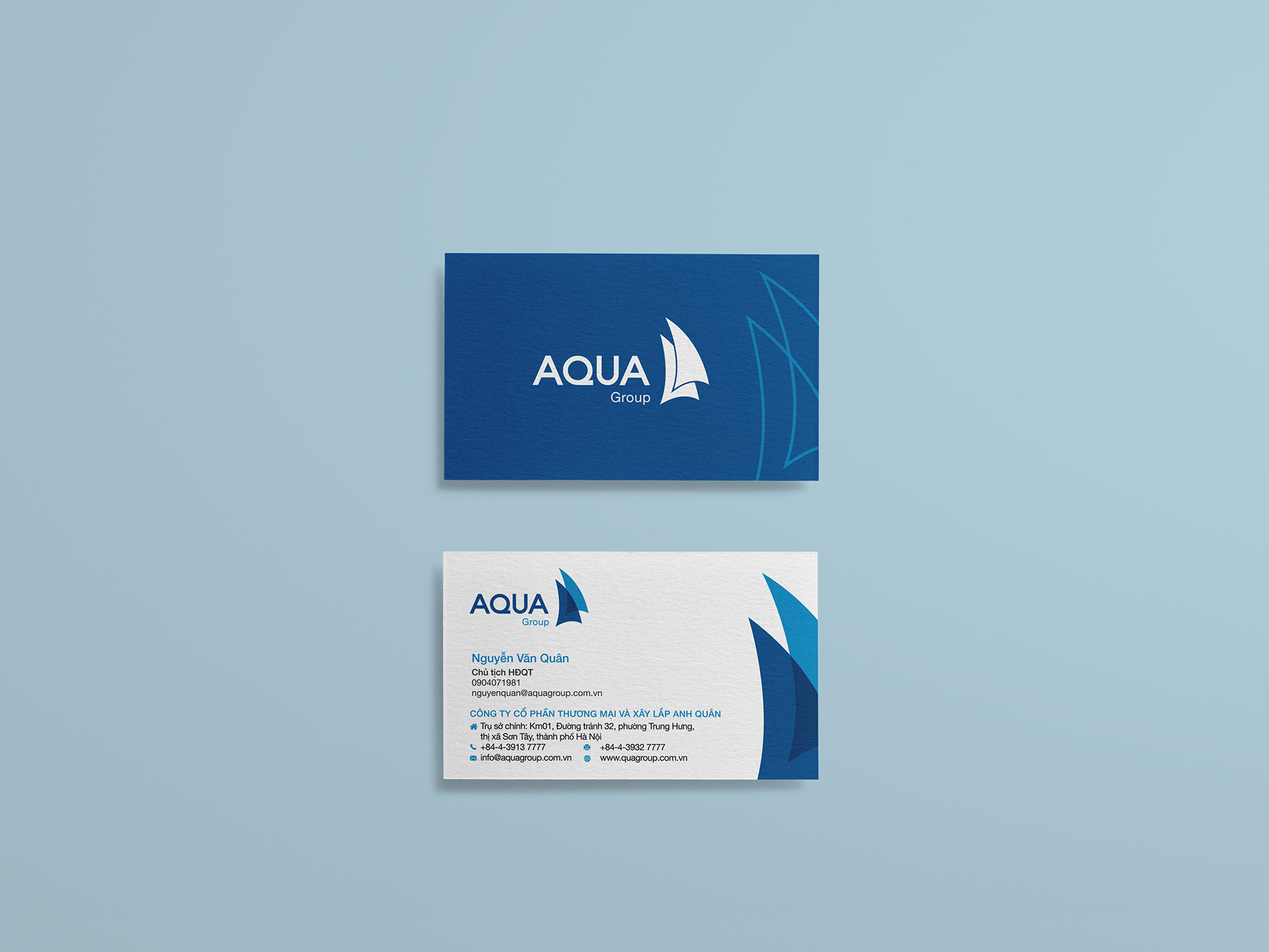 AQUA GROUP - Thiết kế logo và bộ nhận diện thương hiệu Công ty TNHH và Xây lắp Anh Quân