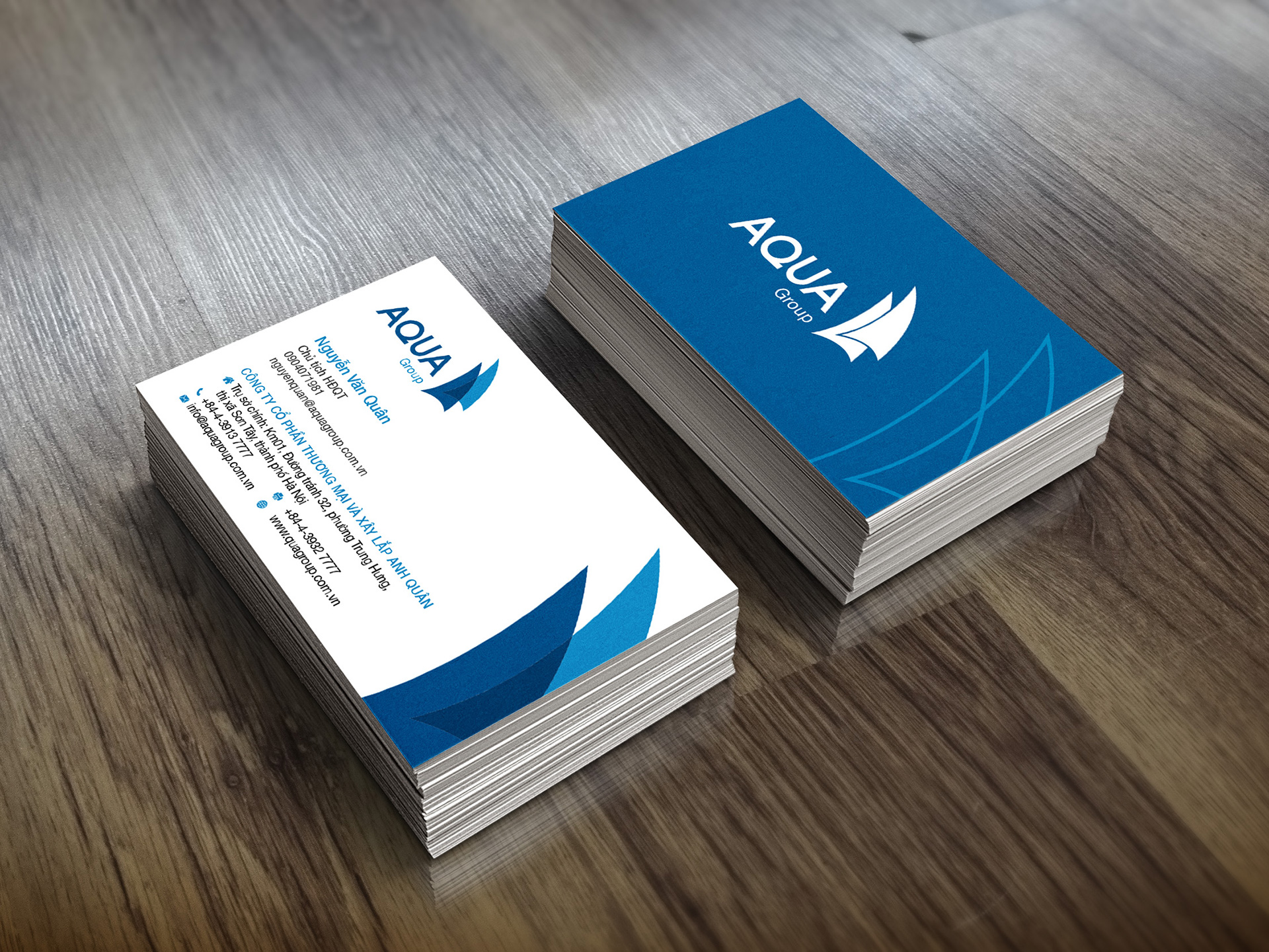 AQUA GROUP - Thiết kế logo và bộ nhận diện thương hiệu Công ty TNHH và Xây lắp Anh Quân