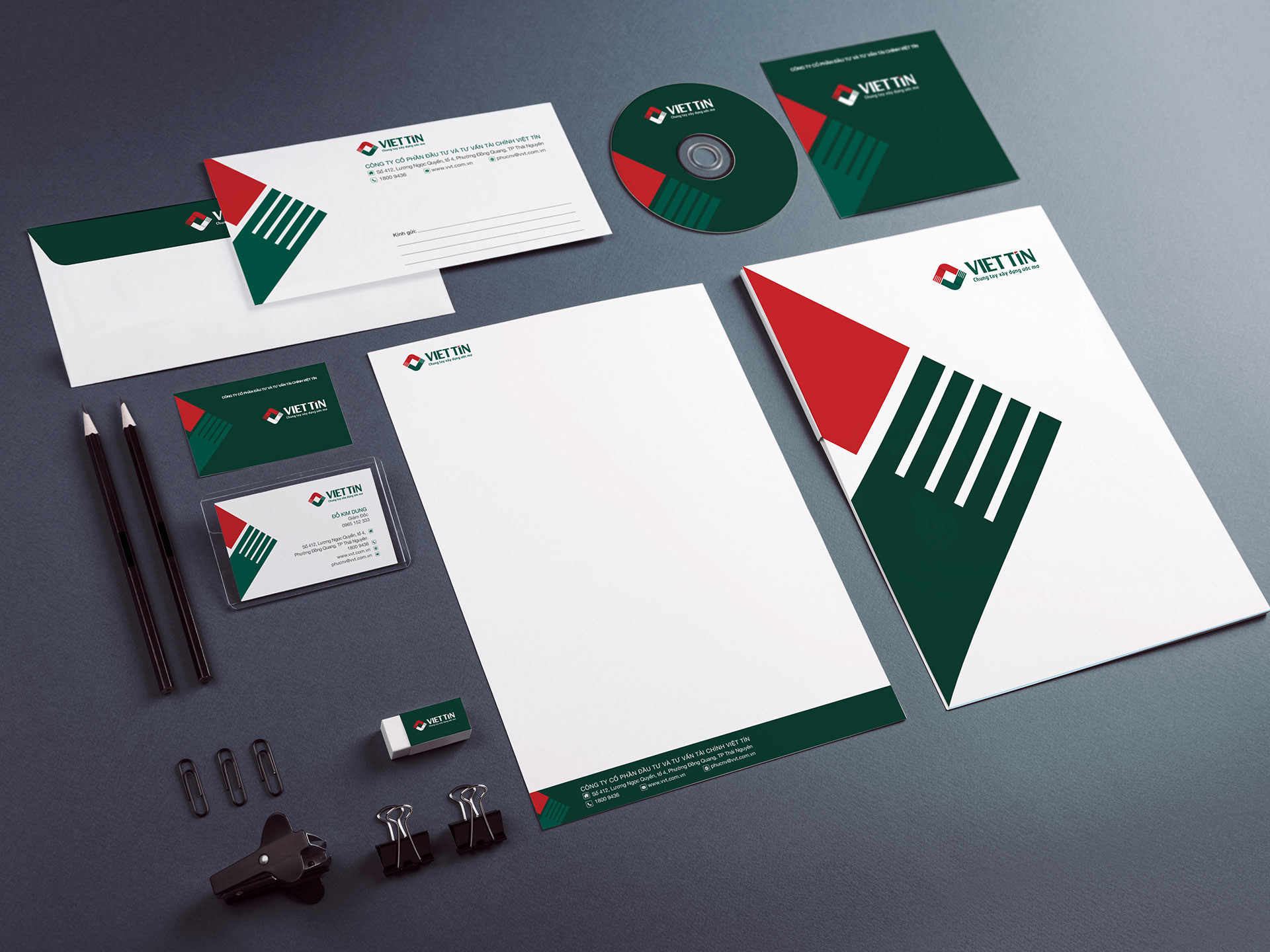 VIỆT TÍN - Thiết kế logo và bộ nhận diện thương hiệu công ty CPĐT Việt Tín