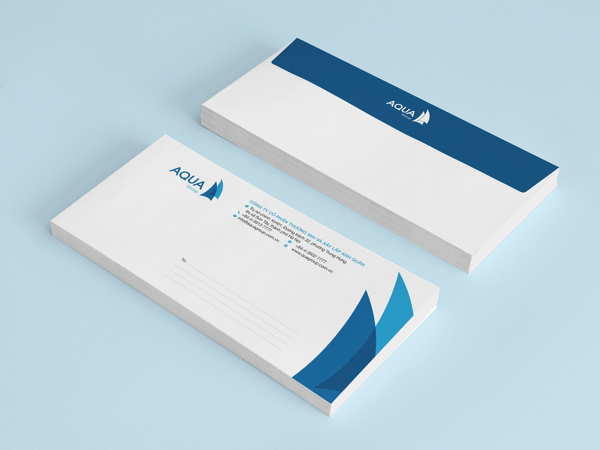 AQUA GROUP - Thiết kế logo và bộ nhận diện thương hiệu Công ty TNHH và Xây lắp Anh Quân