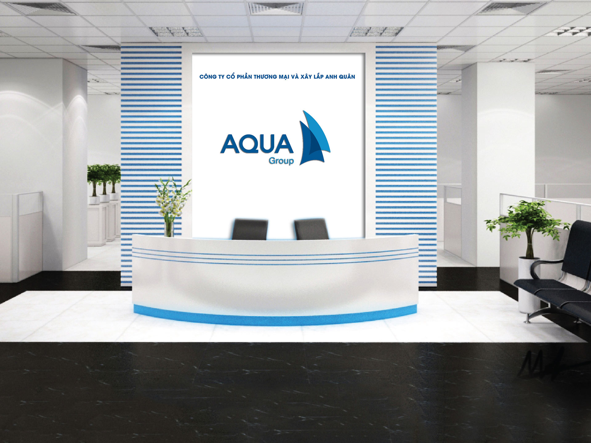 AQUA GROUP - Thiết kế logo và bộ nhận diện thương hiệu Công ty TNHH và Xây lắp Anh Quân