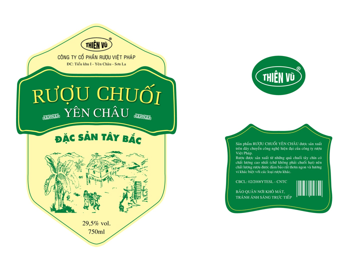 RƯỢU CHUỐI YÊN CHÂU - Thiết kế bao bì nhãn mác rượu chuối Yên Châu