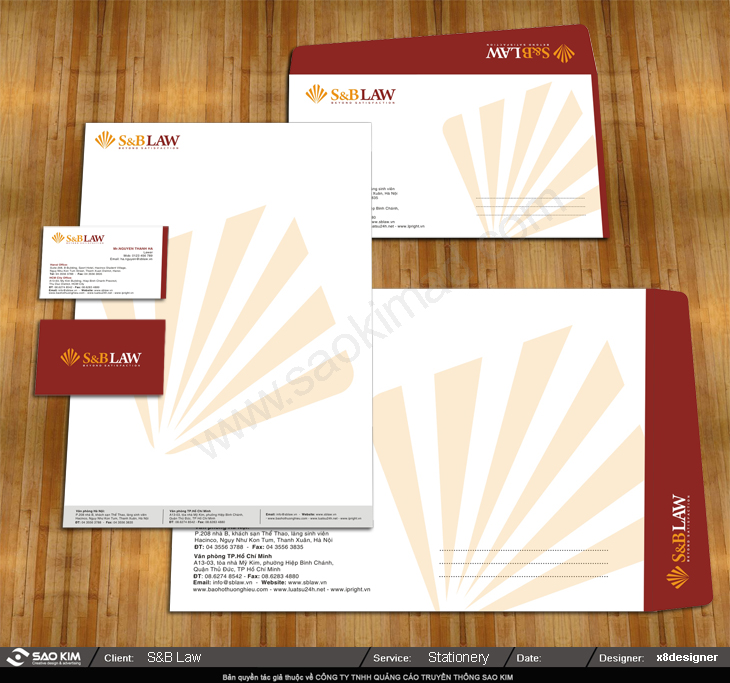 S&B LAW - Thiết kế nhận diện thương hiệu công ty luật