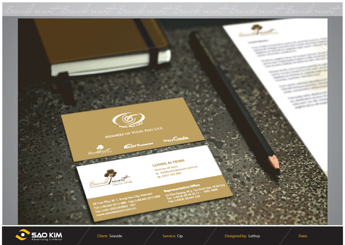 SEASIDE RESORT - Thiết kế nhận diện thương hiệu cho Resort 4* SEASIDE