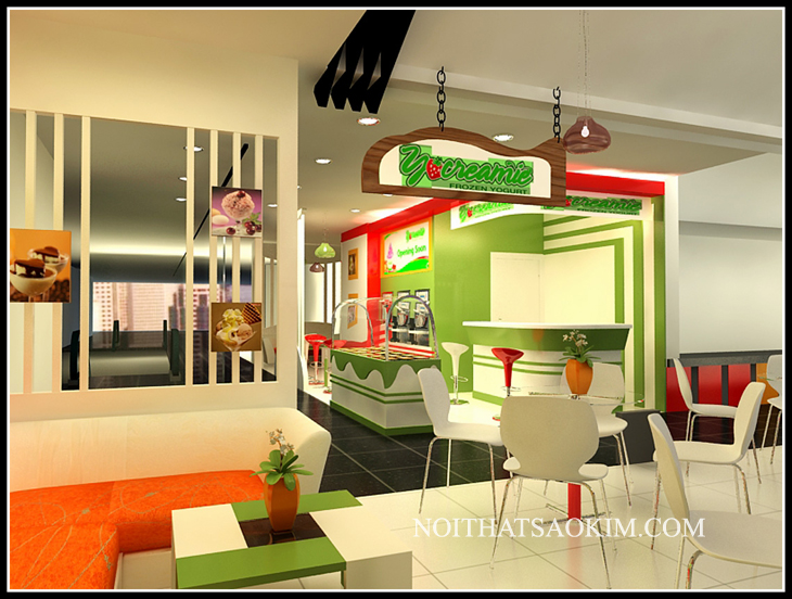 KEM YOCREAMIE - Thiết kế chuỗi cửa hàng quán kem Frozen Yogurt YOCREAMIE