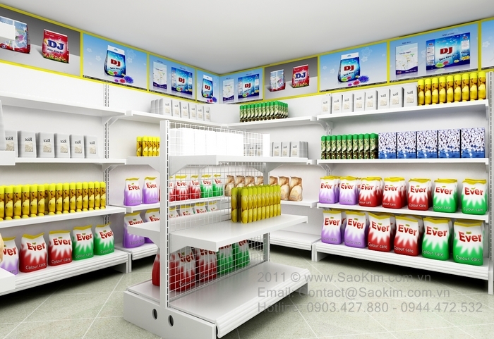 SIÊU THỊ MINI - Thiết kế thi công nội thất mô hình siêu thị hoá mỹ phẩm Mini
