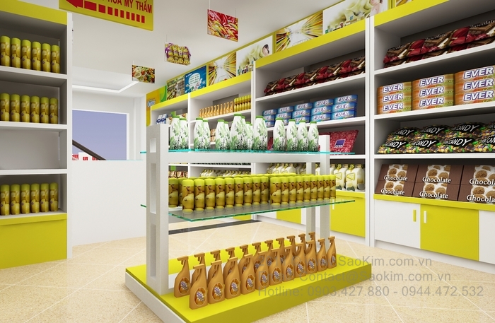 SIÊU THỊ MINI - Thiết kế thi công nội thất mô hình siêu thị hoá mỹ phẩm Mini