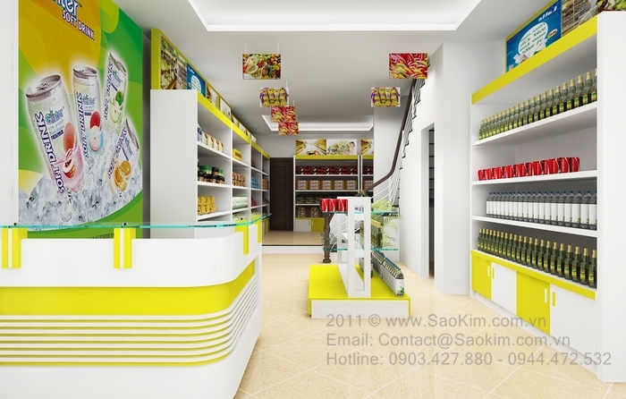 SIÊU THỊ MINI - Thiết kế thi công nội thất mô hình siêu thị hoá mỹ phẩm Mini