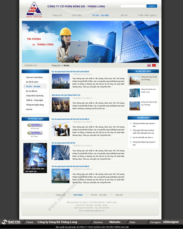 SÔNG ĐÀ THĂNG LONG - Thiết kế profile cho Sông Đà Thăng Long