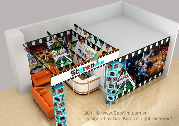 STEREO SENSE - Thiết kế logo và mô hình rạp chiều phim cho Stereo Sense