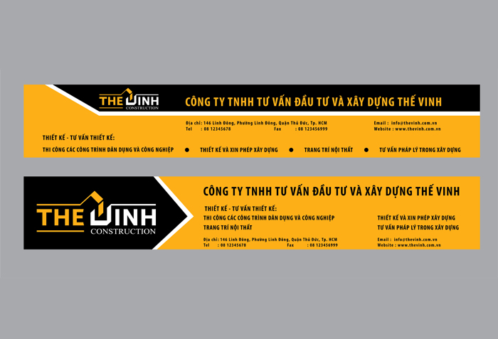 THẾ VINH CONSTUCTION - Thiết kế nhận diện thương hiệu Công ty Tư vấn Đầu Tư & Xây dựng Thế Vinh