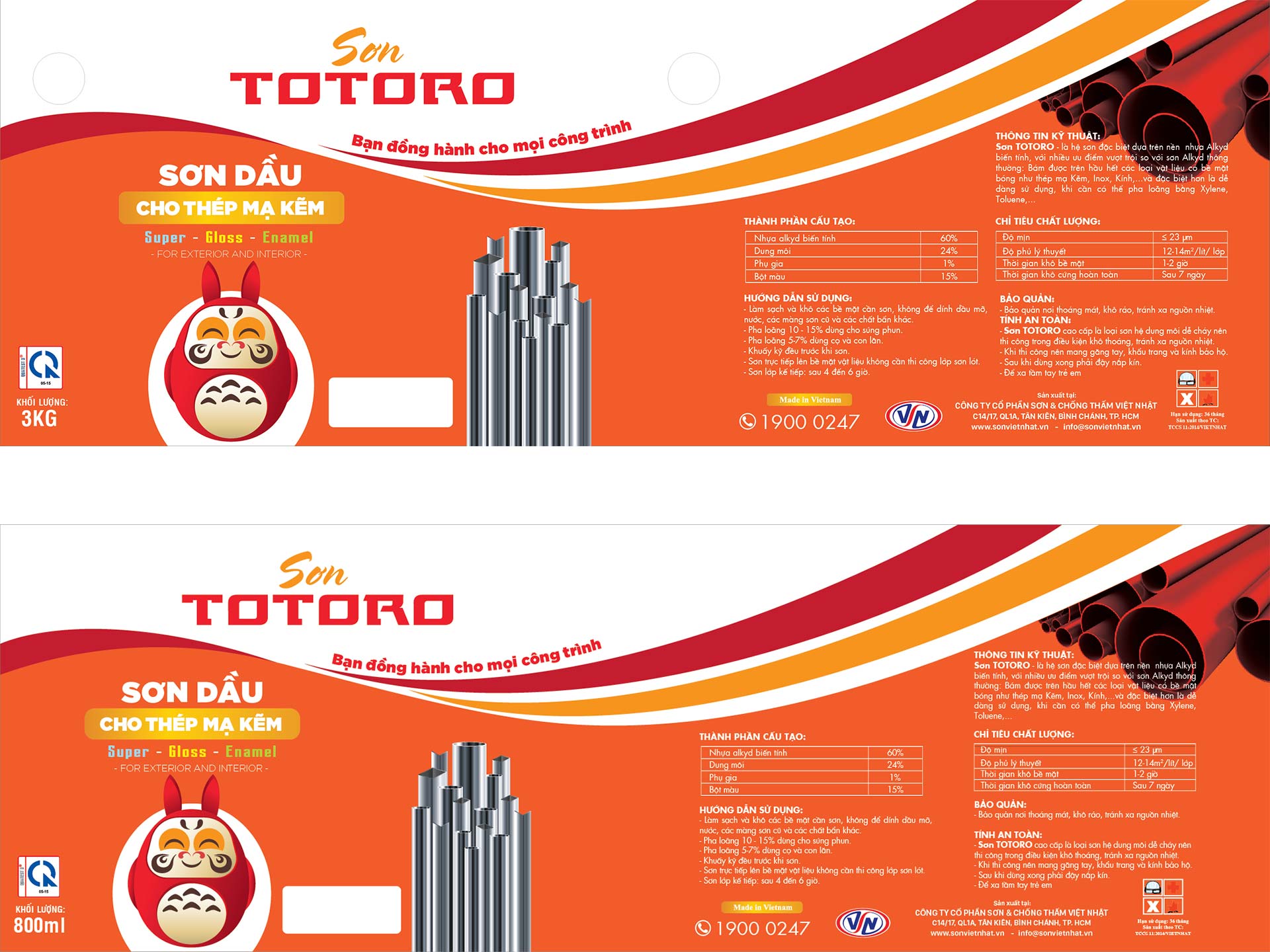 TOTORO - Thiết kế logo, bộ nhận diện thương hiệu & bao bì sản phẩm cho Công ty sơn Việt Nhật