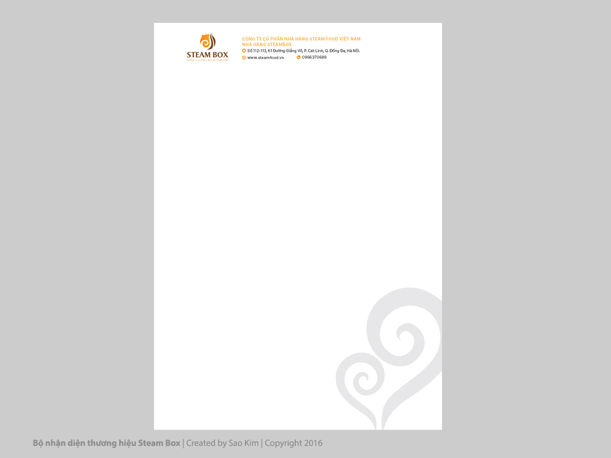 STEAM BOX - Thiết kế logo và nhận diện thương hiệu nhà hàng đồ hấp Steam Box