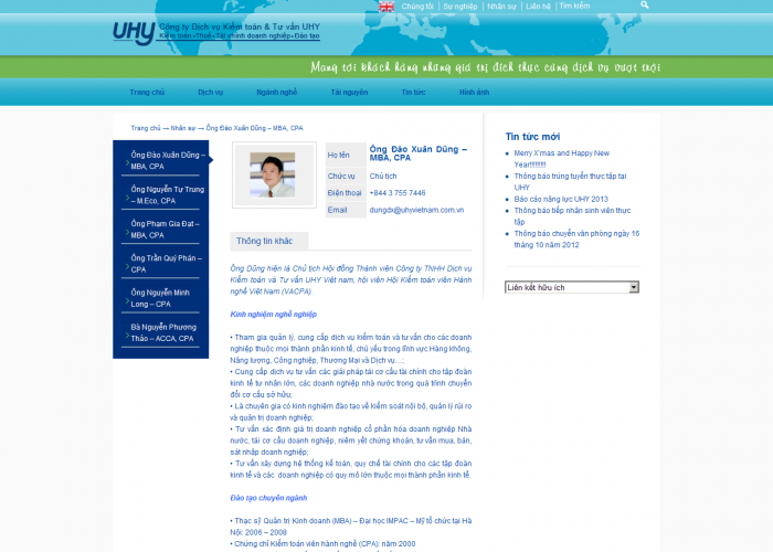 UHY VIETNAM - Thiết kế website công ty kiểm toán UHY