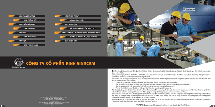 VINACAM - Thiết kế ấn phẩm quảng cáo công ty VINACAM