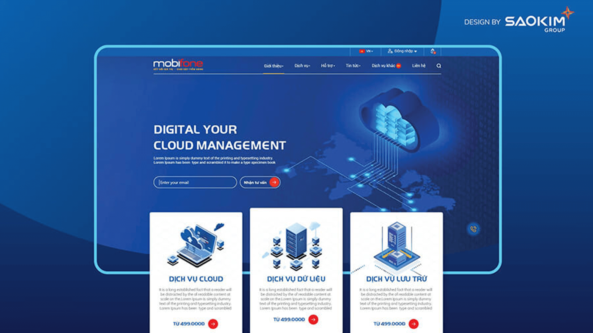 Dự án thiết kế website Mobifone Cloud - Sao Kim Branding