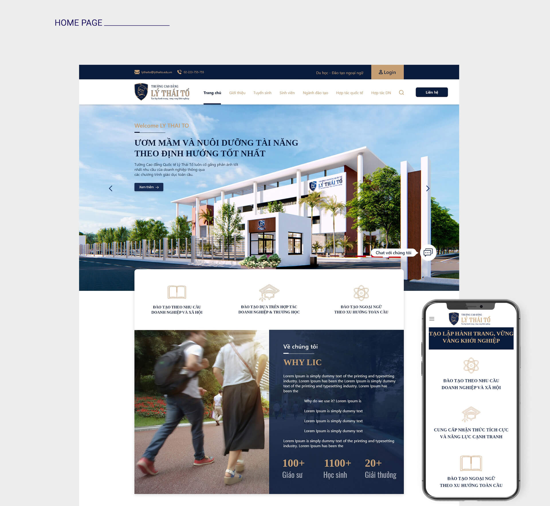 Dự án thiết kế Website, thương hiệu Cao Đẳng Lý Thái Tổ - 17