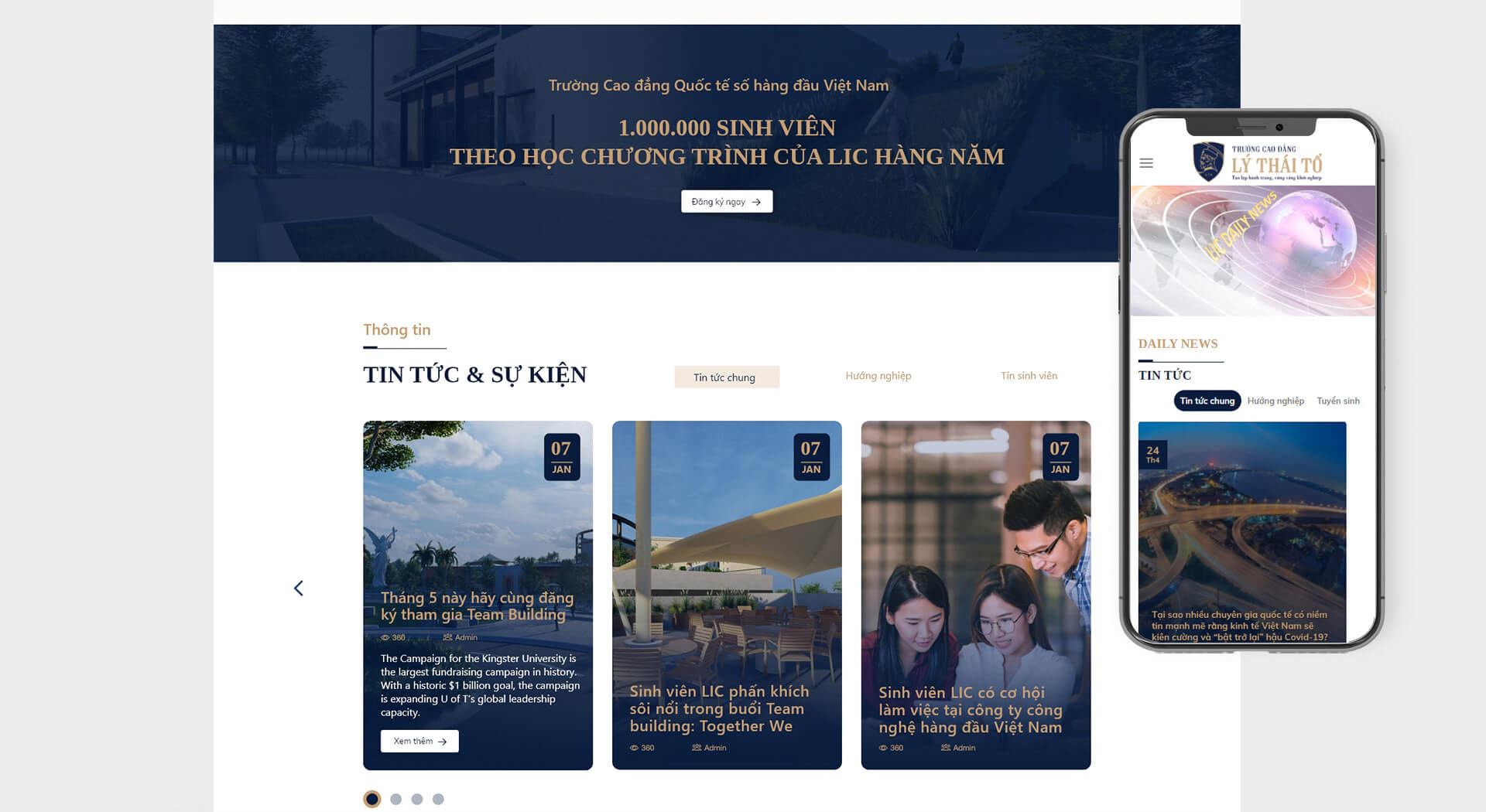 Dự án thiết kế Website, thương hiệu Cao Đẳng Lý Thái Tổ - 19