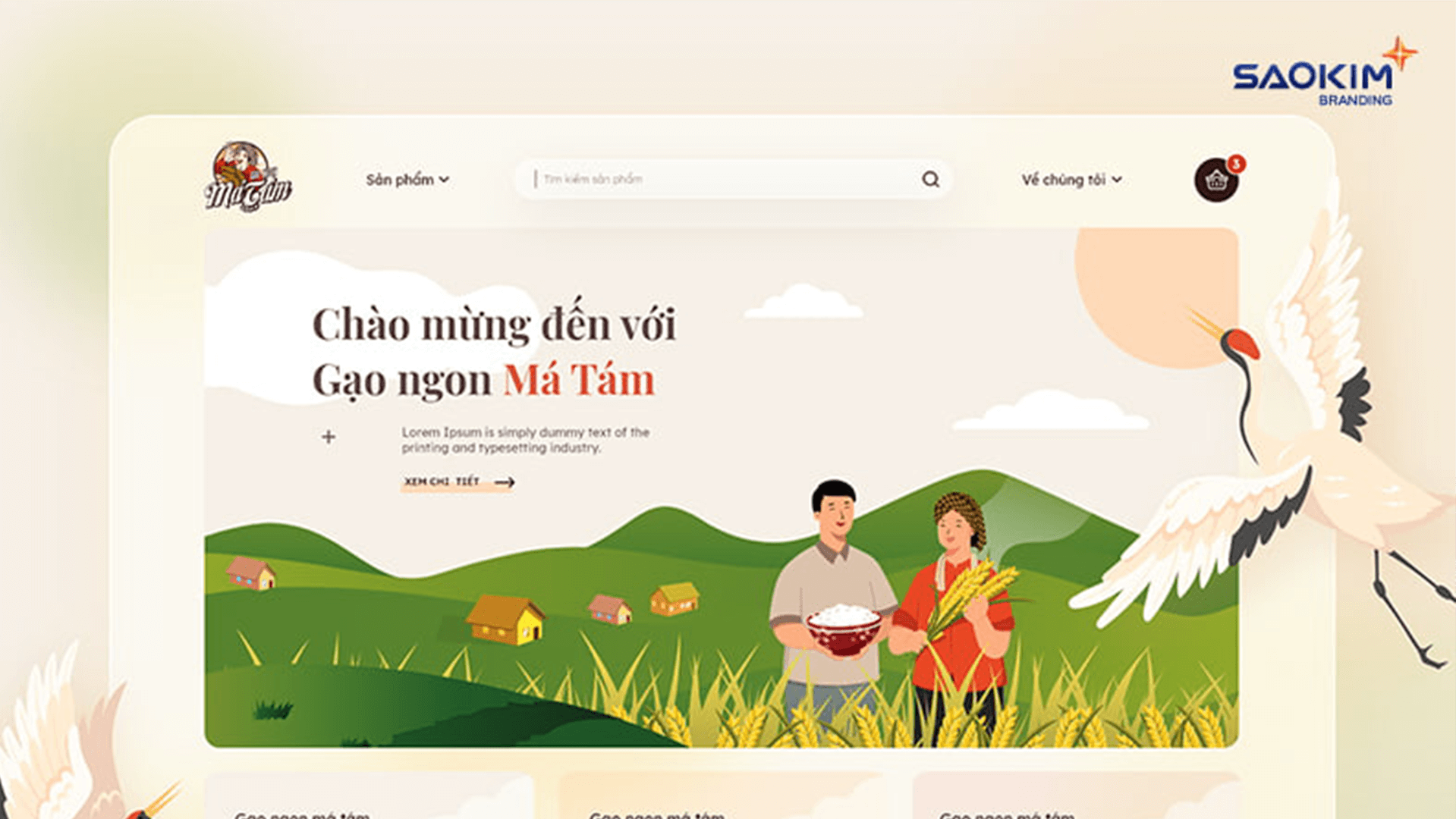 Dự án thiết kế website Gạo ngon Má Tám - Sao Kim Branding