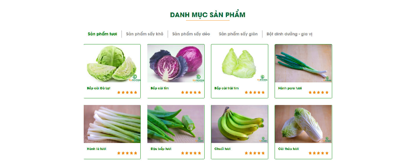 Dự án thiết kế website TNFOODS - 2