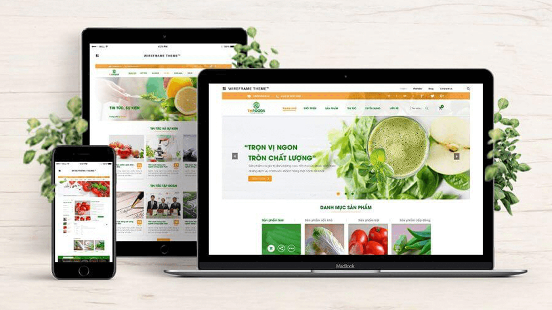 Dự án thiết kế website TNFOODS - Sao Kim Branding