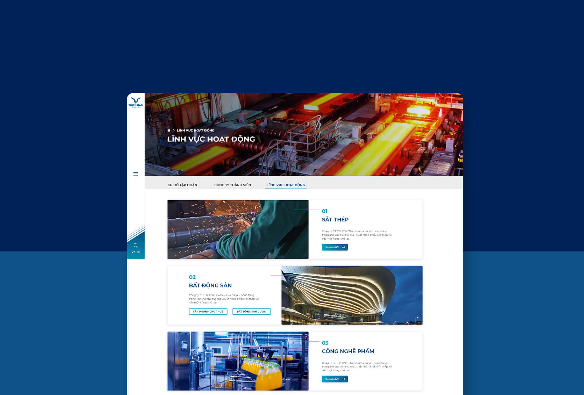 Dự án thiết kế website Thiên Nam Group - 9