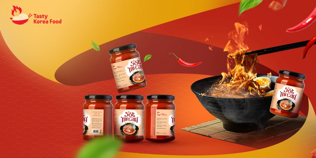 Dự án thiết kế bao bì nhãn mác sản phẩm Gia Vị Mì Sốt Cay Tasty Korean Food