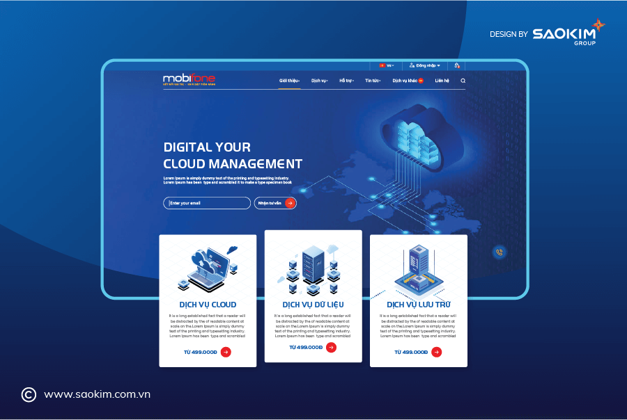 Thiết kế website chuyên nghiệp (Ảnh: Website Mobifone Cloud)