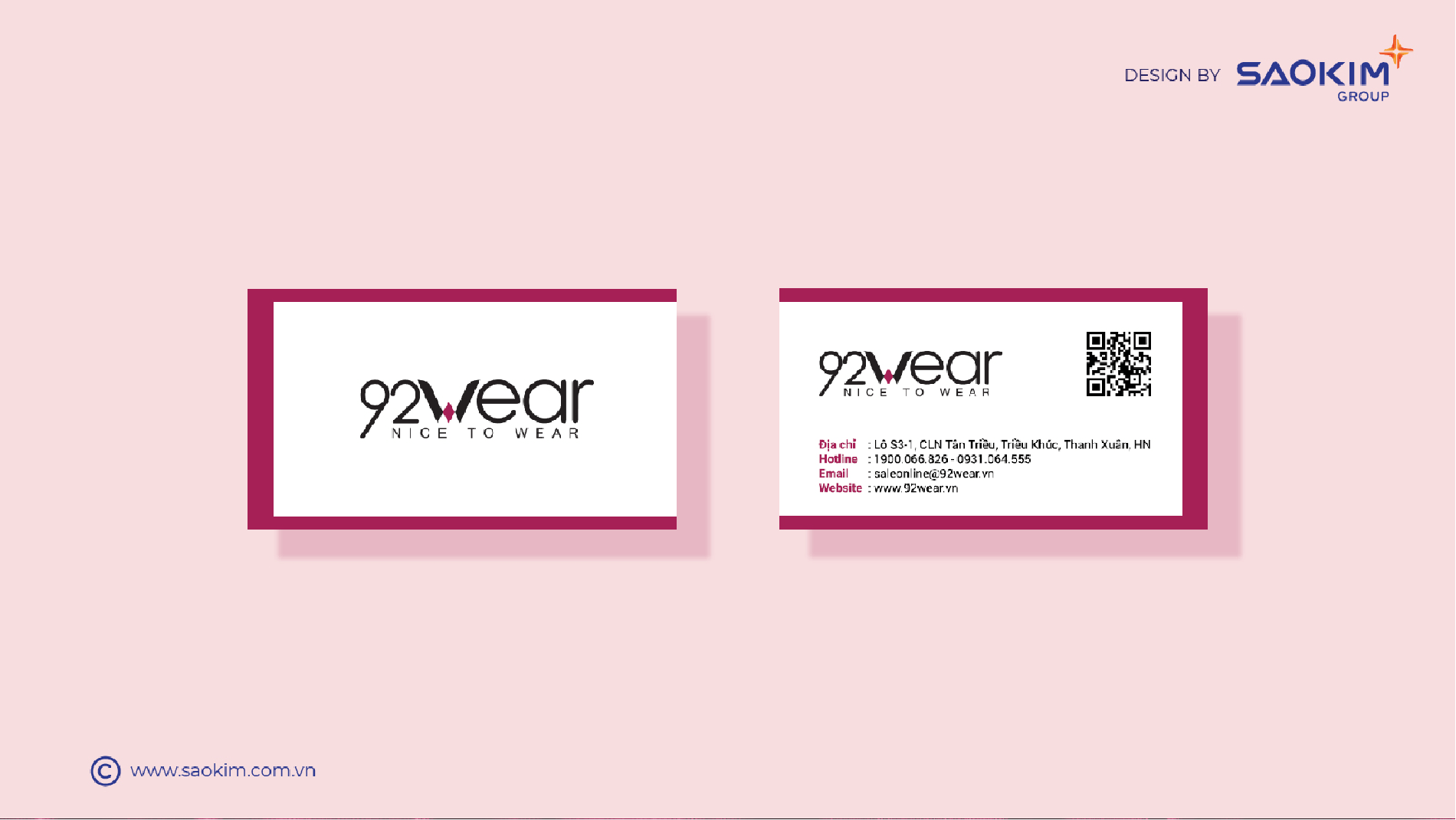Dự án Thiết kế thương hiệu 92Wear - Name Card