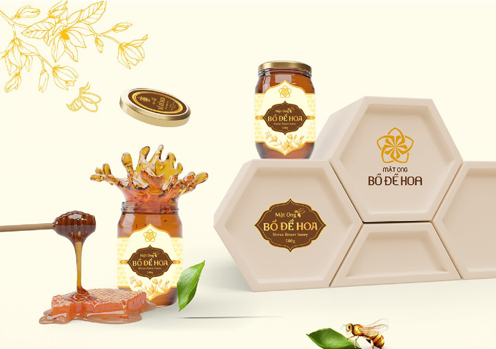 Dự án thiết kế thương hiệu Mật Ong Bồ Đề Hoa - 9