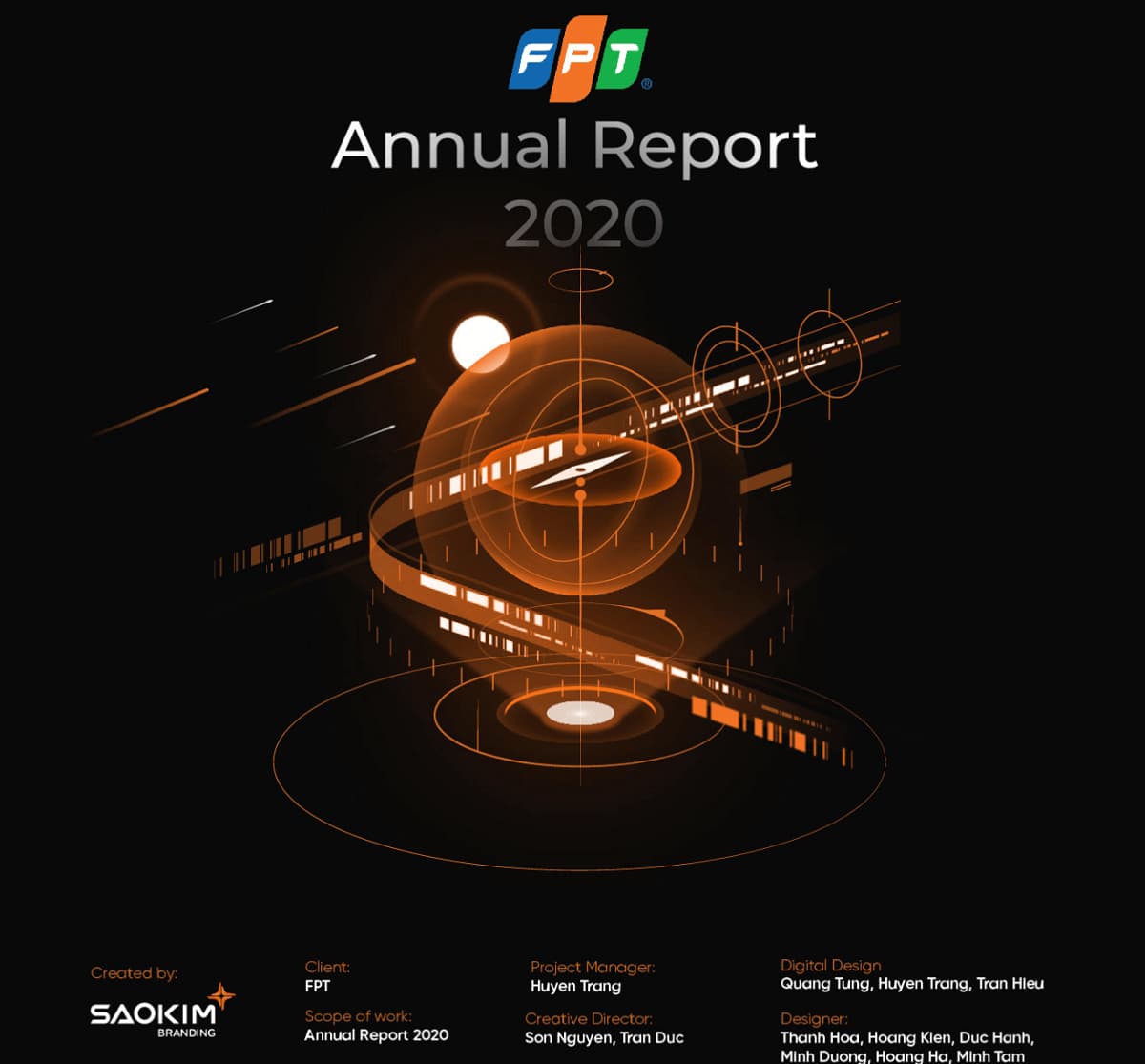 Báo cáo thường niên Tập đoàn FPT 2020 do Sao Kim Branding thiết kế 