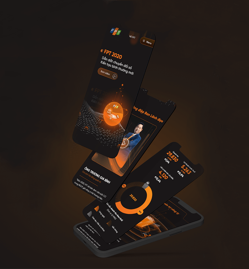 Dự án thiết kế website báo cáo thường niên FPT 2020 - Sao Kim Branding