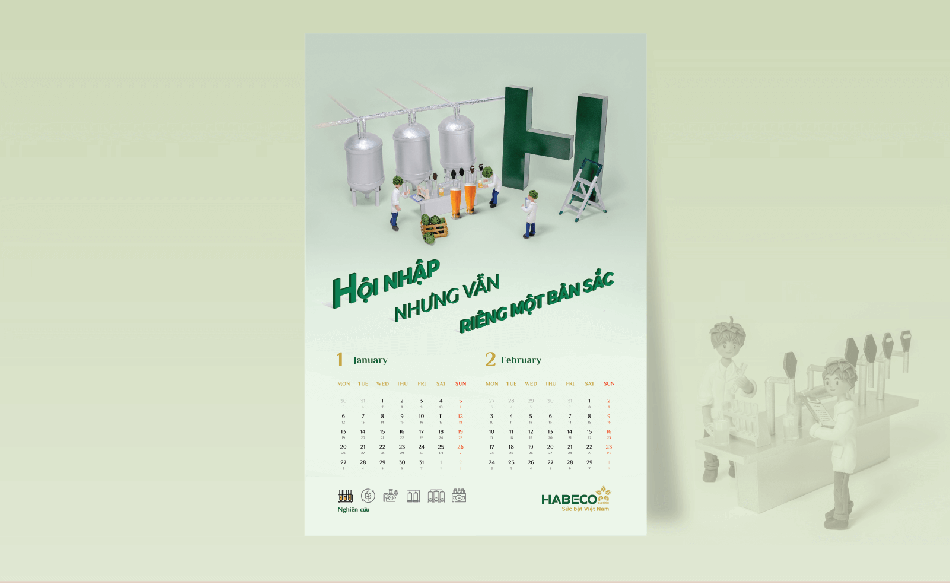 Dự án thiết kế lịch tết Habeco 2020 - 13