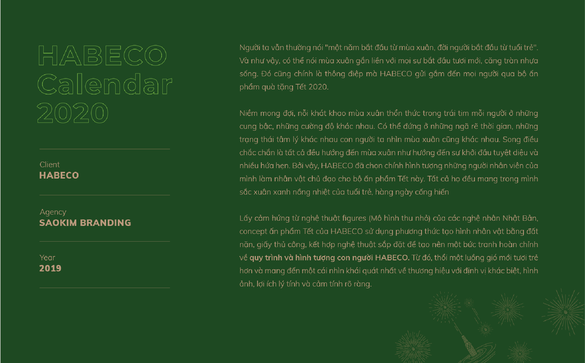 Dự án thiết kế lịch tết Habeco 2020 - 2-1
