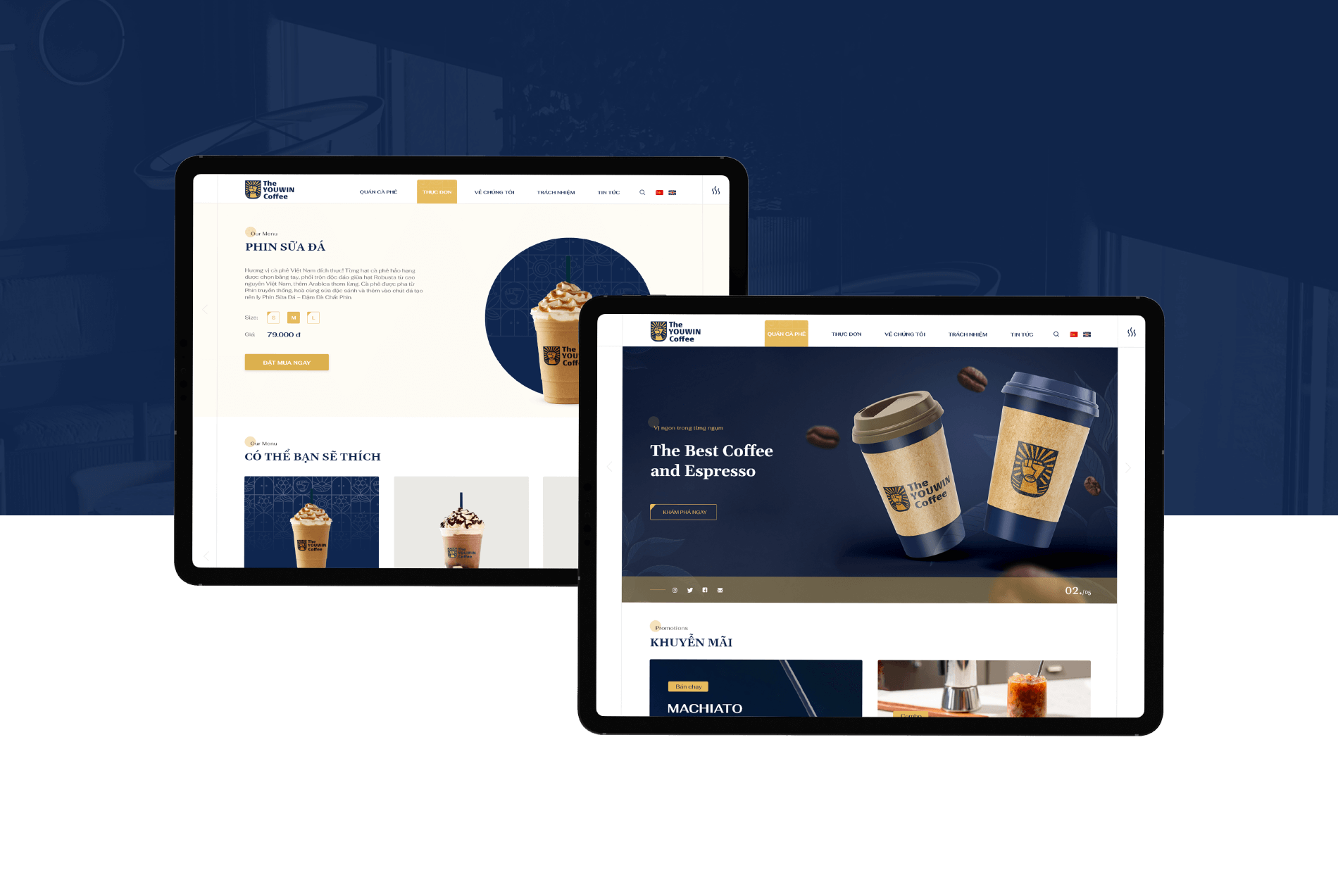 Dự án thiết kế thương hiệu The Youwin Coffee - Website