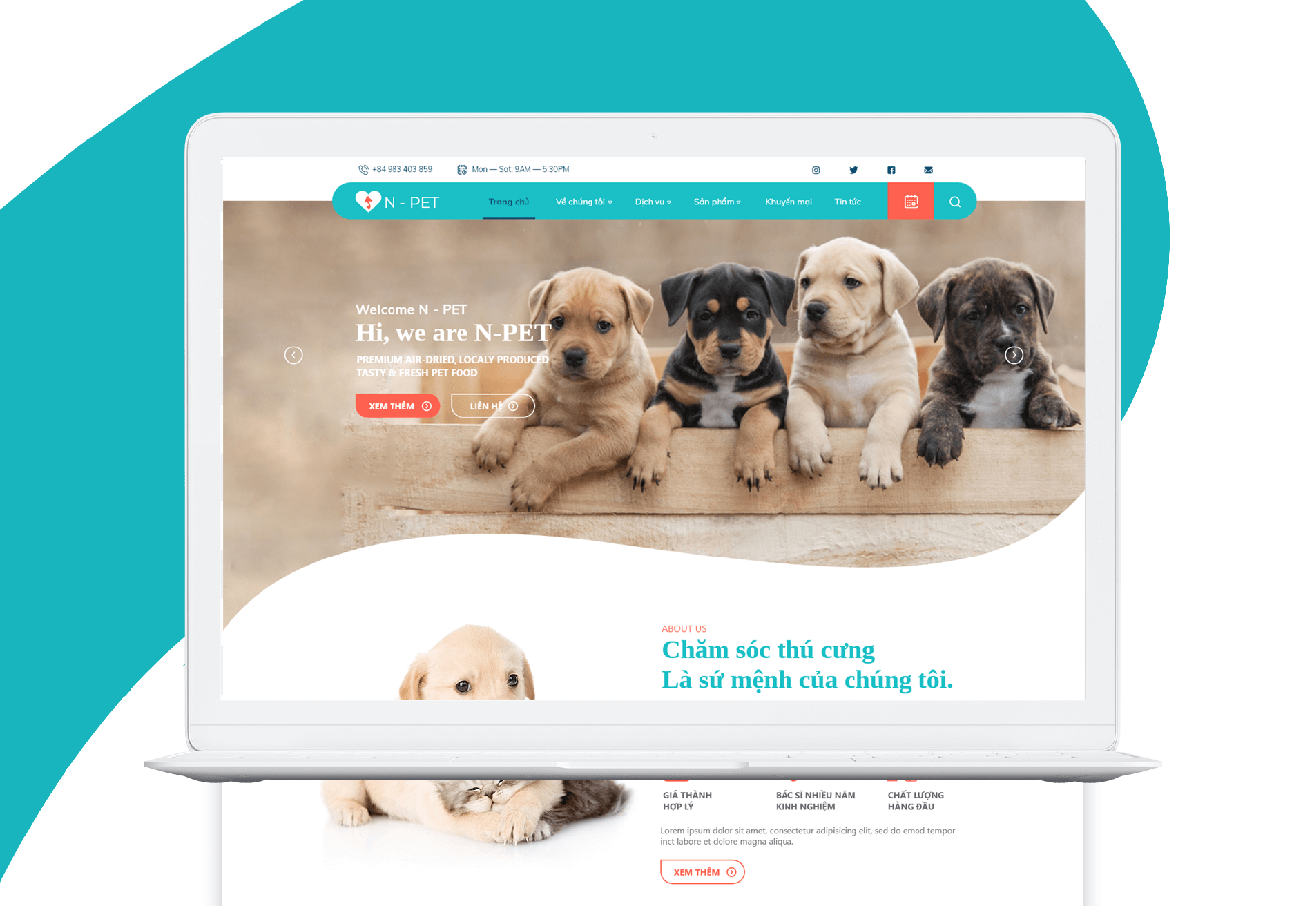 Dự án thiết kế Website N-PET - 3