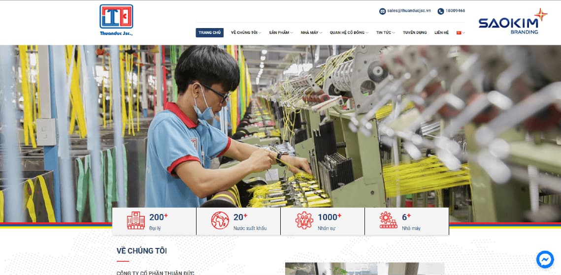 Website thiết kế cho Công ty Cổ phần Thuận Đức