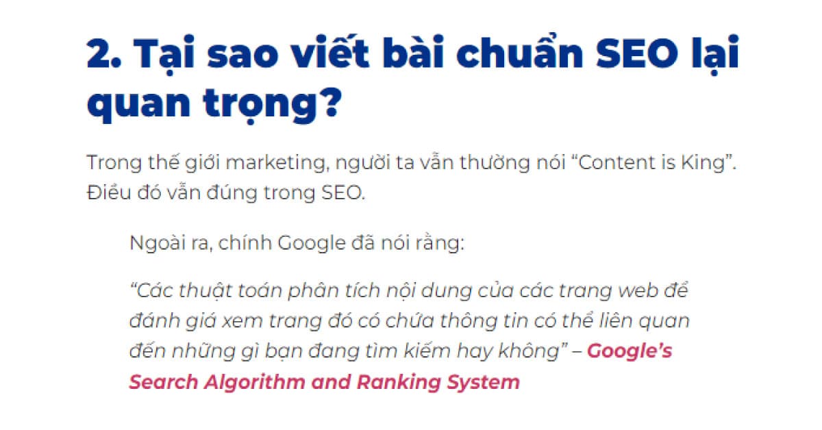 Sao Kim trích dẫn nội dung của Google