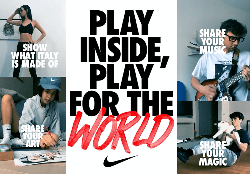 Ví dụ về PR online của Nike: Play inside, Play for the world (1)