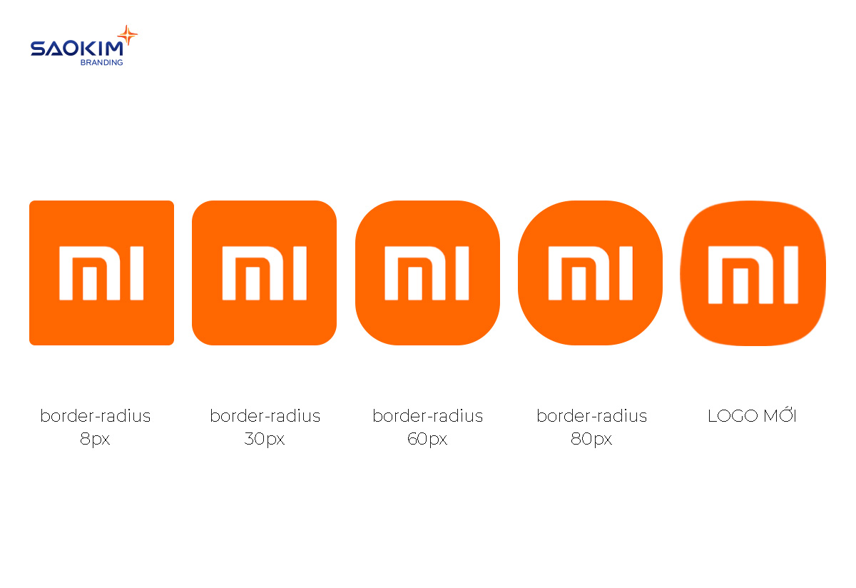 Ví dụ tạo border-radius cho Logo Xiaomi trong photoshop
